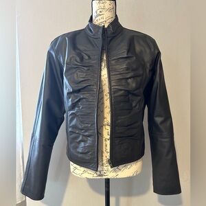 Brooklyn Vintage Apparel Elegant Brown Leather Jacket for Women. Size L.